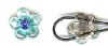 1 12mm Light Turquoise with Sapphire Epoxy Flower Slider